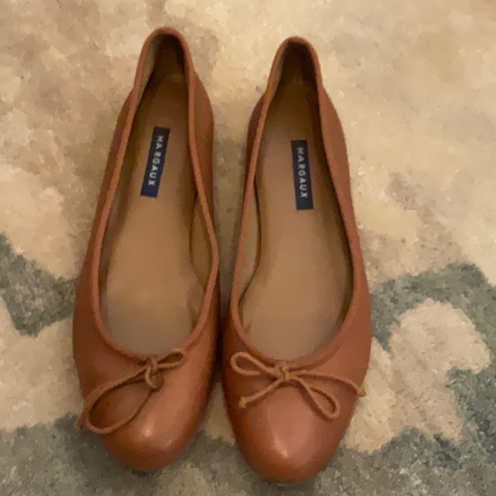 Margaux The Demi Saddle Nappa Leather Round Toe Ballet Flats